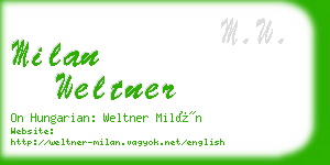 milan weltner business card